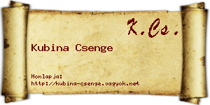 Kubina Csenge névjegykártya